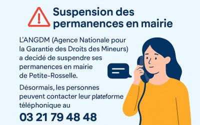 Suspension des pemanences de l&rsquo;ANGDM en mairie