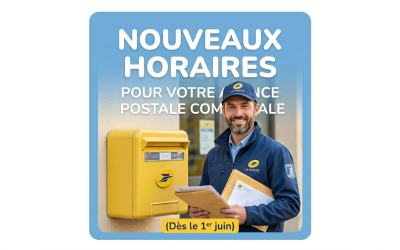 Agence postale communale : nouveaux horaires dès le 1er juin