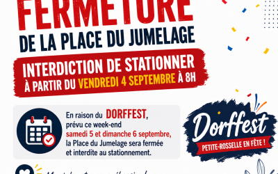 Fermeture de la Place du Jumelage à partir du vendredi 4 Septembre 2026 8 heures