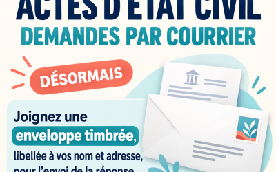 Demandes d&rsquo;actes d&rsquo;état civil par courrier