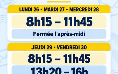 Agence postale communale : Horaires exceptionnels