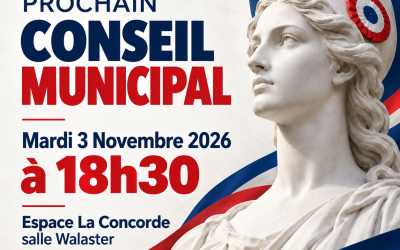 Ordre du jour du Conseil Municipal (Mardi 3 Novembre 2026 à 18h30)
